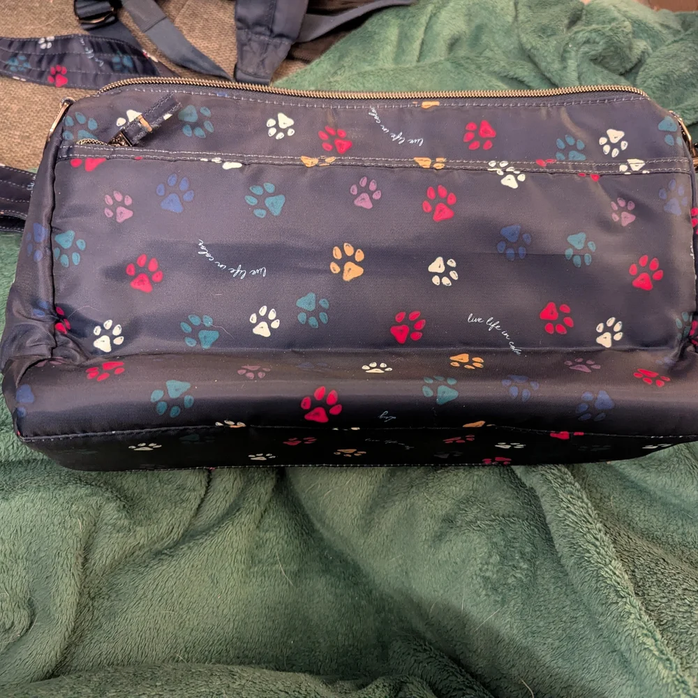 Stylish Navy Paw Print Women's Bag - Picture 2 of 2
